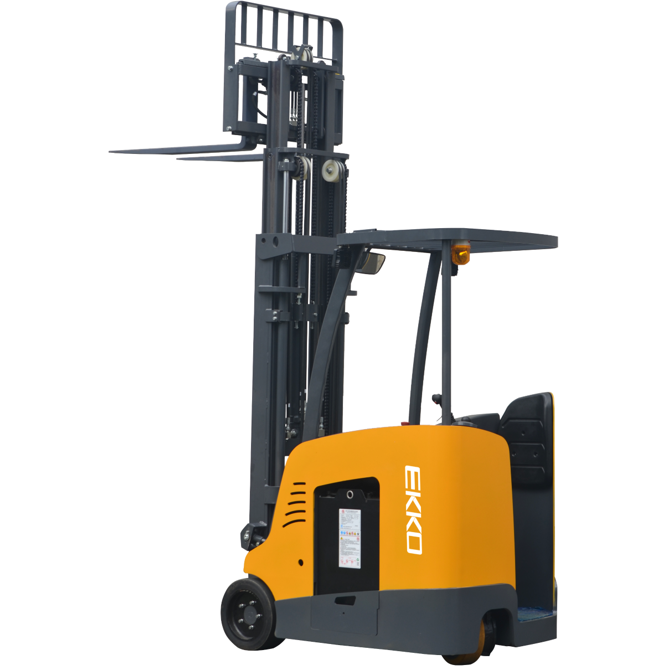 EKKO Stand-up Rider Forklift, 4000 lb Cap., 216" Lift Ht. 48V - EK18RF