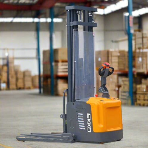 EKKO Electric Straddle Stacker | 216" Lift Height | 4400 lb Capacity | EB16EA