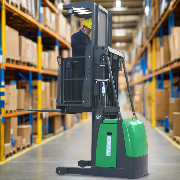 EKKO 42" Fork Lithium Electric Mid-Level Order Picker with 196" Lift and 2200 lb Load Capacity - EOP70-LI