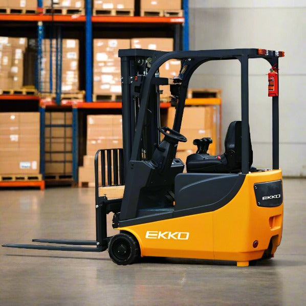 EKKO 3 Wheel Electric Forklift, 3300 lb Cap., 177" Lift Ht., Side Shift - EK15A