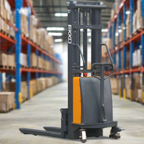 EKKO Fork-Over Semi-Electric Stacker | 119" Lift Height | 3300 lb Capacity | EA15C