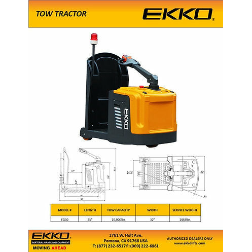 EKKO Full Electric Tow Tractor with 10000 lb Tow Capability - EG30