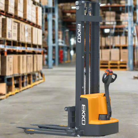 EKKO Electric Straddle Stacker | 138" Lift Height | 2800 lb Capacity | EB13E-138