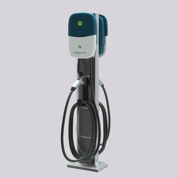 CyberSwitching- 48A or 80 A Commercial Dual CSE1 Level-2 EV Charging station(Without Cable Management Kit)RFID