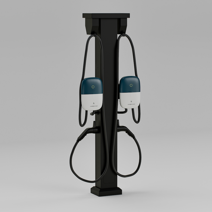 CyberSwitching- (48A or 80A) Commercial Dual CSE1 Level-2 EV Charging station with Cable management, RFID